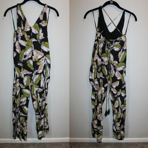 Lulus San Tropez Jumpsuit Black Print HW7760 - Picture 5 of 7
